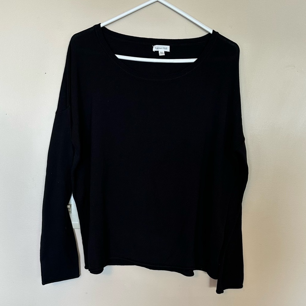 Garnet Hill Black silk and Cotten Sweater